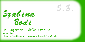 szabina bodi business card